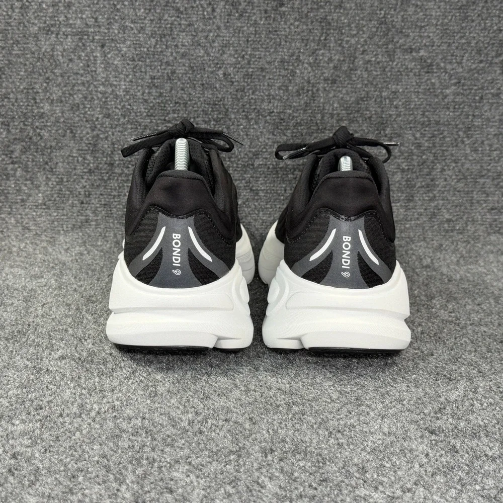 Hoka Bondi 9 Running Shoes Men's 11.5 Black White Athletic Road Training Sneaker